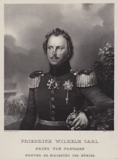 Principe Guglielmo di Prussia (1783-1851), fratello del re Federico Guglielmo III (litografia) da German School