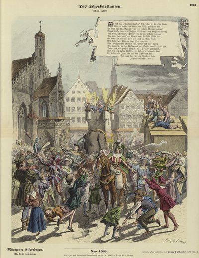 Processione dello Schoenbartlaufen, Norimberga, Germania, 1349-1539 da German School