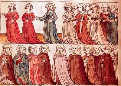 Processione delle donne di Boemia. Miniatura da 