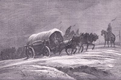 Posta da campo prussiana nella neve, Cassells History of the War between France and Germany pubblicata da Cassell and Company Limited, c.1890 da German School