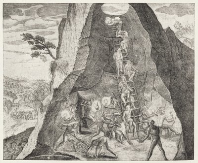 Curiosa immagine dei lavoratori nelle miniere di Potosi, da 