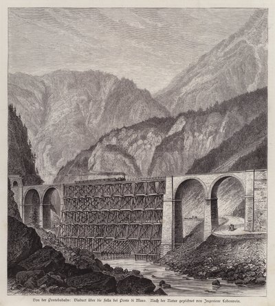 Viadotto ferroviario sul fiume Fella a Ponte di Muro, Friuli, Italia da German School