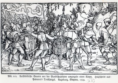 Contadini ribelli che circondano un cavaliere, da un
