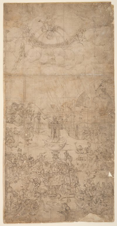 Allegoria religiosa con i sette sacramenti e i sette peccati capitali da German School