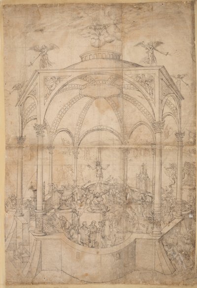 Allegoria religiosa con i sette sacramenti e i sette peccati capitali da German School