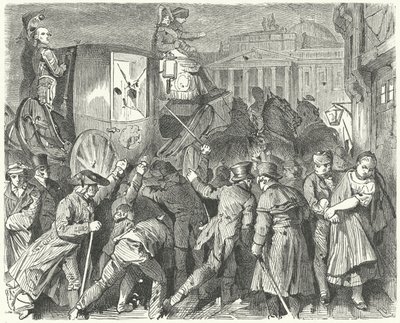 Rivolta del popolo di Brunswick contro il Duca Carlo II, 6 settembre 1830 da German School