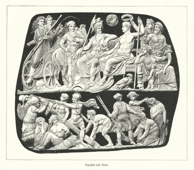 Imperatore romano Augusto e sua terza moglie, Livia da German School