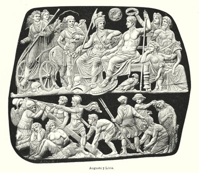 Imperatore romano Augusto e sua terza moglie, Livia da German School