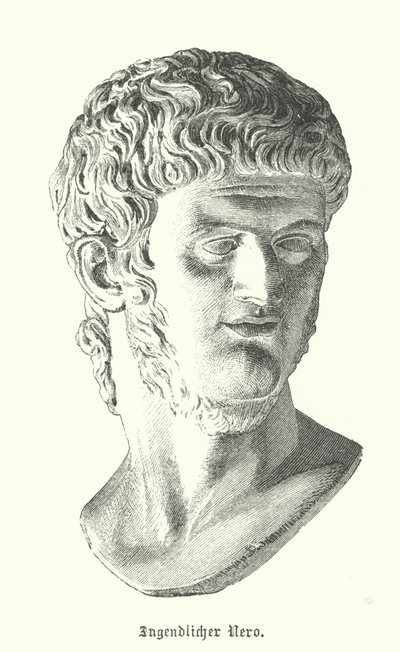 Imperatore romano Nerone nella sua giovinezza (incisione) da German School