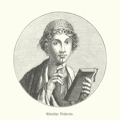 Poetessa romana (incisione) da German School