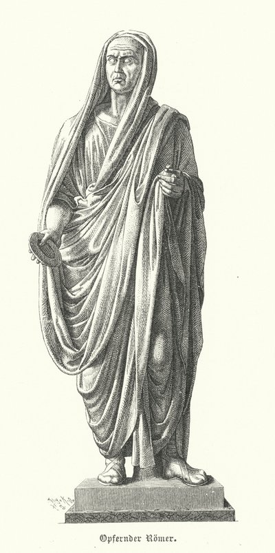 Sacerdote romano responsabile dei sacrifici (incisione) da German School