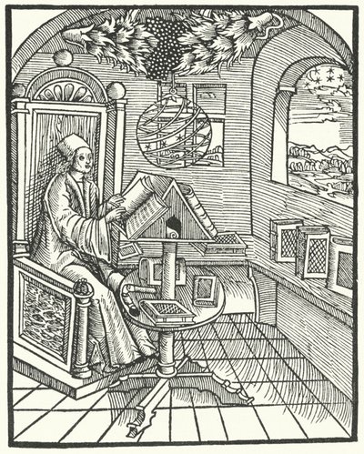 Interno di una stanza con uno studioso al lavoro, c1500 da German School