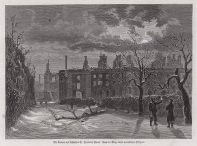 Rovine del Castello di Saint-Cloud, Parigi, distrutto dai bombardamenti prussiani nel 1870 durante la Guerra Franco-Prussiana da German School