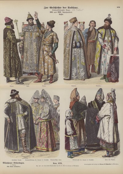 Costumi russi, XVII e XVIII secolo da German School