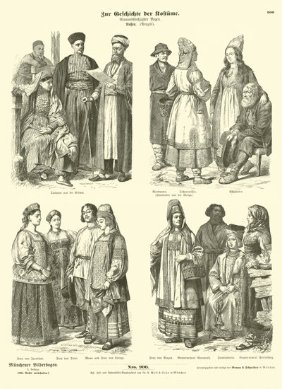 Costumi russi, fine XIX secolo da German School