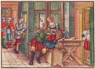 Sansone e Dalila, dalla Bibbia di Lutero, c.1530 da German School