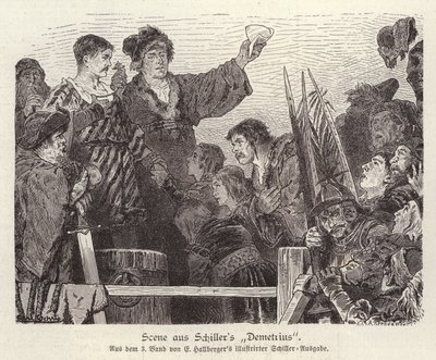 Scena dal dramma incompiuto di Friedrich Schiller Demetrius da German School