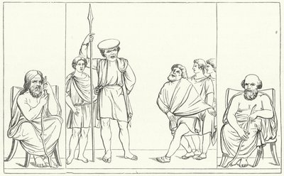 Scena da una commedia del commediografo romano Plauto da German School