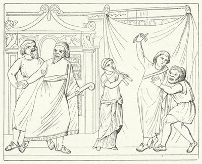 Scena dalla commedia Andria del commediografo romano Terenzio da German School
