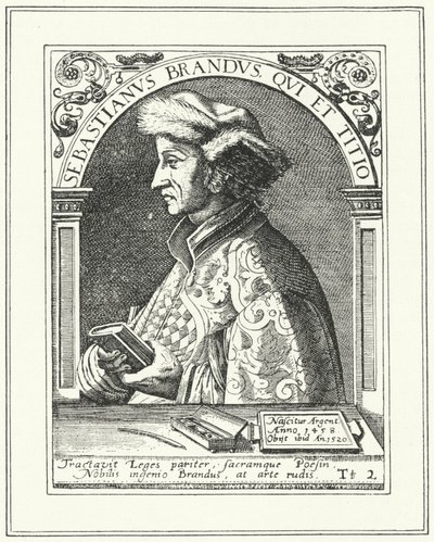 Sebastian Brant, umanista e satirico tedesco (incisione) da German School