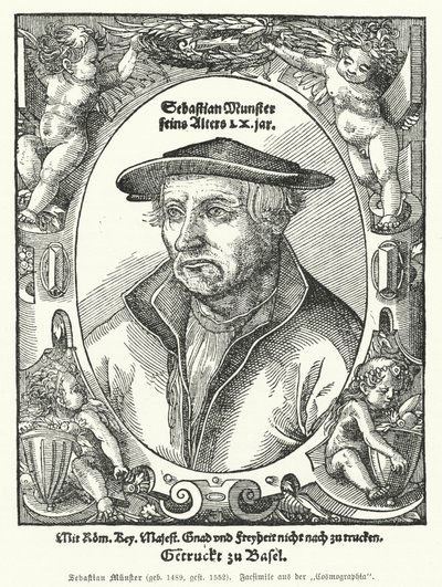 Sebastian Muenster, cartografo, cosmografo e autore tedesco di Cosmographia da German School