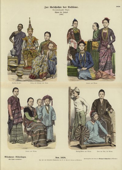 Costumi siamesi e birmani, 1886 da German School