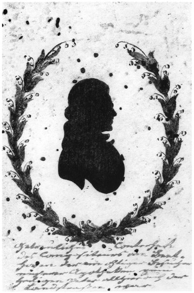 Silhouette di Ludwig van Beethoven (1770-1827) da German School