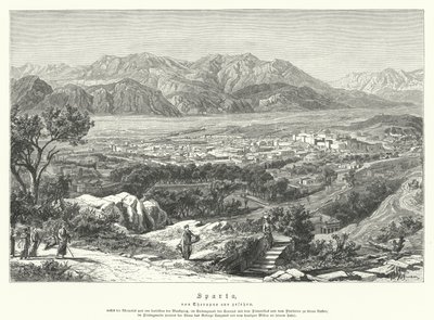 Sparta, Antica Grecia (incisione) da German School