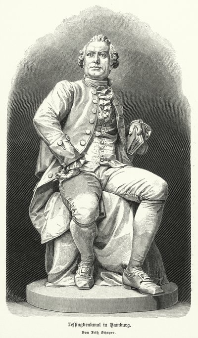 Statua ad Amburgo di Fritz Schaper del drammaturgo e filosofo tedesco Gotthold Ephraim Lessing da German School