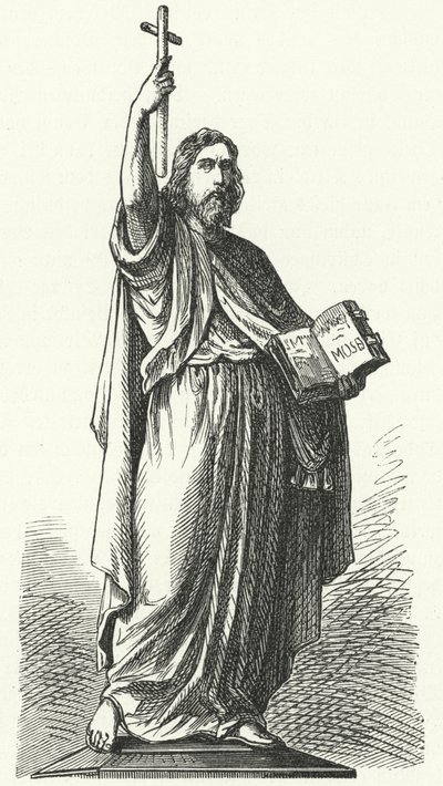 Statua di San Bonifacio (c675-754), missionario anglosassone nelle parti germaniche dell