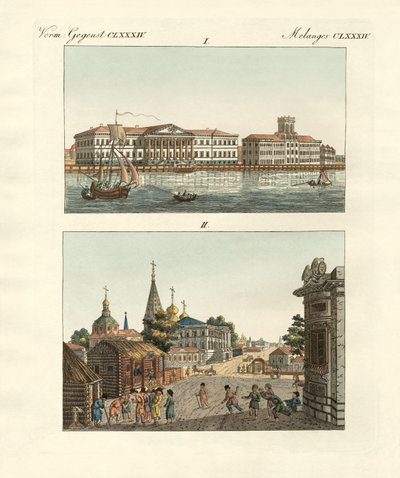 Oggetti strani della Russia (incisione colorata) da German School