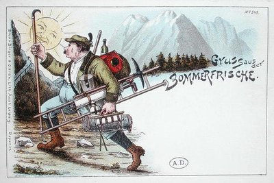 Cartolina delle vacanze estive, fine XIX o inizio XX secolo da German School