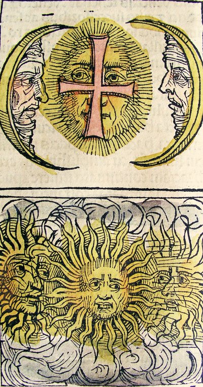 Cani solari e cani lunari, pubblicato nella Cronaca di Norimberga, 1493 da German School