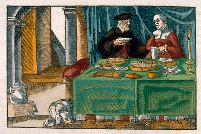 Tavola della cena, da un manoscritto tedesco, c.1650 da German School