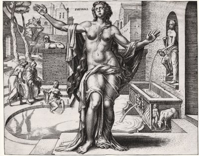 Susanna al bagno (incisione) da German School