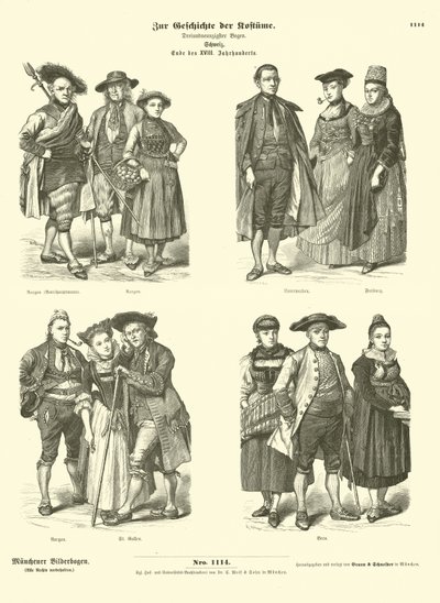 Costumi svizzeri, fine XVIII secolo da German School