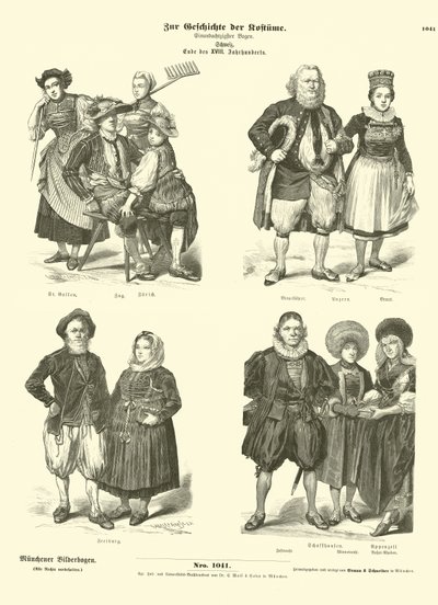 Costumi svizzeri, fine XVIII secolo da German School