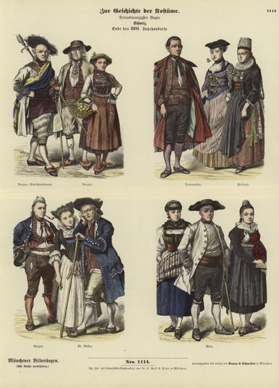 Costumi svizzeri, fine XVIII secolo da German School