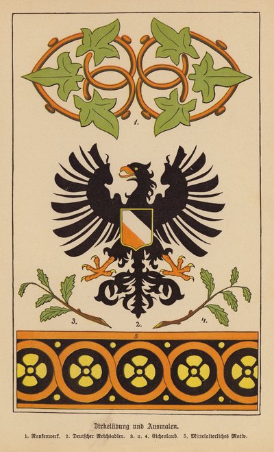 Simboli, emblemi e motivi (litografia a colori) da German School