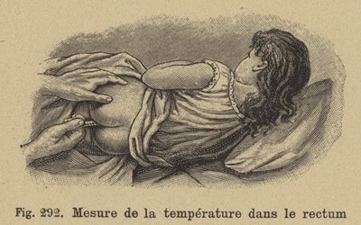 Misurazione della temperatura di un bambino dal retto da German School