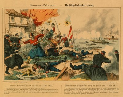 Presa di Suchum-Kale da parte dei turchi durante la guerra russo-turca, 15 maggio 1877, pubblicato da F.C. Wentzel, Weissenburg, 1877 da German School