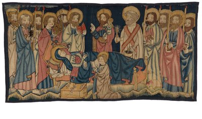 Pannello di arazzo raffigurante la morte della Vergine, dal Medio Reno, possibilmente Treviri da German School