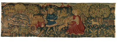 Striscia di arazzo raffigurante la Vergine e l