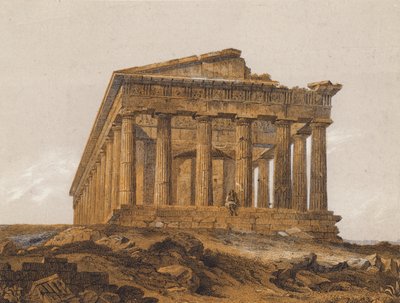 Tempio di Efesto, Atene, Grecia (litografia a colori) da German School