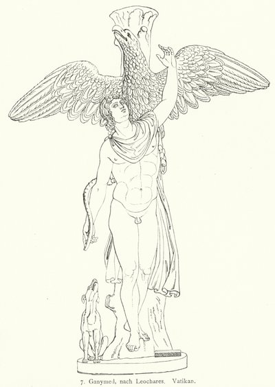 Il rapimento di Ganimede, da una scultura dello scultore greco antico Leochares da German School