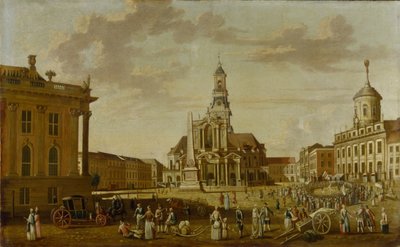Il mercato vecchio con la chiesa di San Nicola e il municipio, 1771 da German School