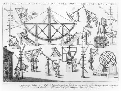 Gli strumenti astronomici di Georg Christoph Eimmart (1638-1705), illustrazione da Epistola Eucharistica ad Virum, di Martin Knorre, pubblicata a Wittenberg 1691 da German School
