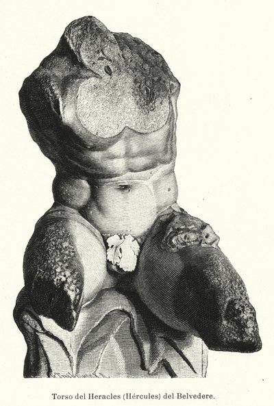 Il Torso del Belvedere, scultura romana tradizionalmente ritenuta una rappresentazione di Ercole da German School