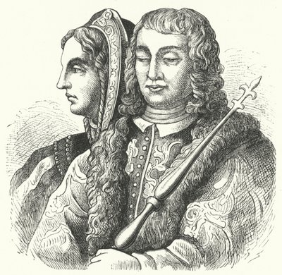 I Monarchi Cattolici, Isabella I di Castiglia e Ferdinando II di Aragona (incisione) da German School