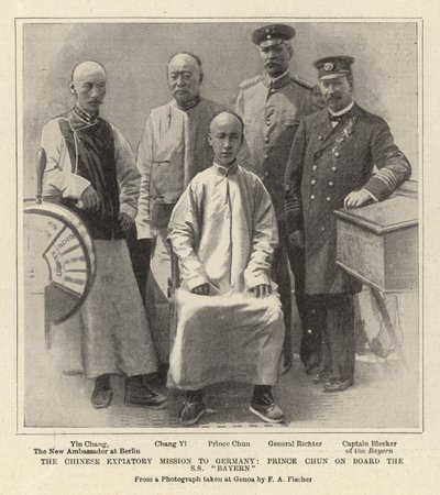 La missione espiatoria cinese in Germania, il principe Chun a bordo della S S "Bayern" da German School